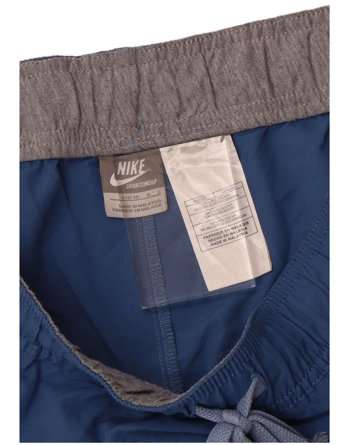NIKE Damen Sportshorts US 12/14 Large Blau Polyester