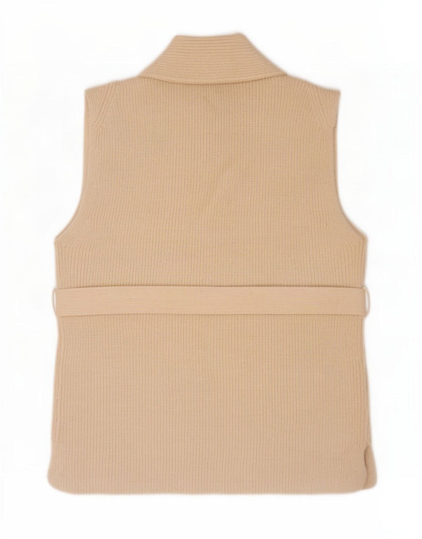 Ärmelloser Damen-Cardigan von Zara, Gr. 10, Small, Beige, Acryl