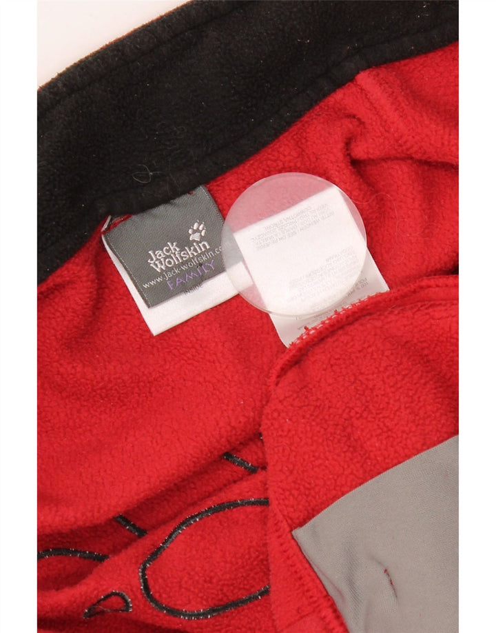 JACK WOLFSKIN Fleecejacke mit grafischem Innenfutter für Mädchen, 8–9 Jahre, rotes Polyester