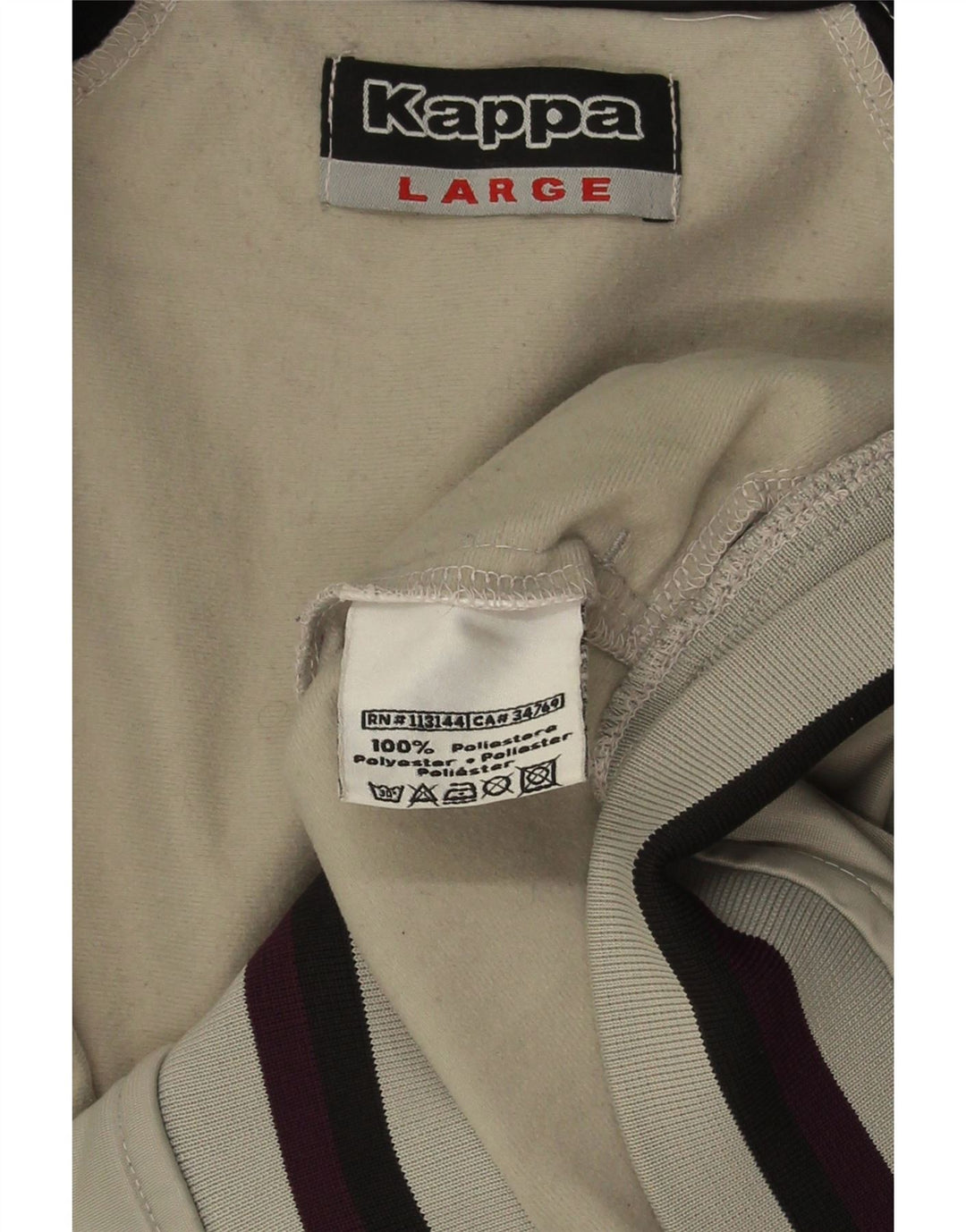 KAPPA Herren-Trainingsanzug-Top-Jacke, großes graues Farbblock-Polyester