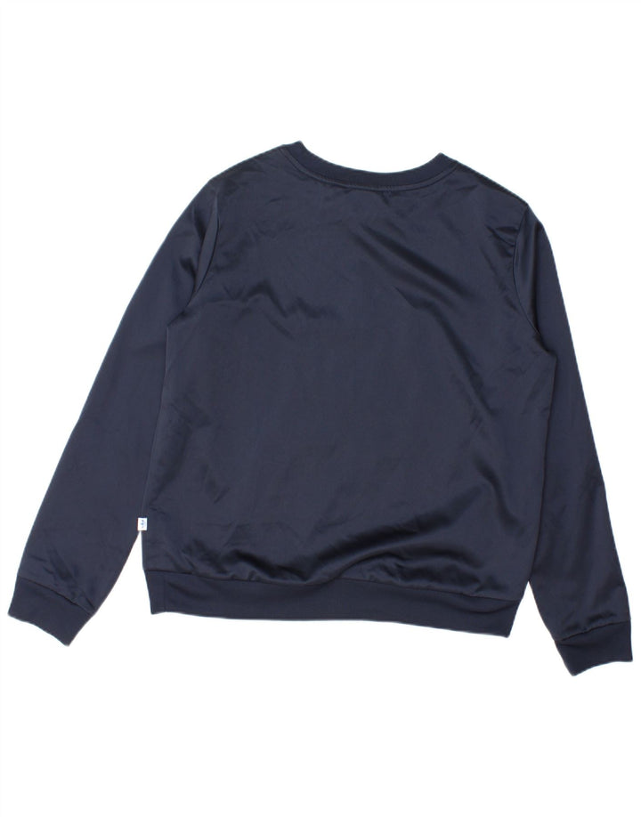 Adidas Damen Grafik-Sweatshirt-Pullover UK 12 Medium Marineblau Polyester
