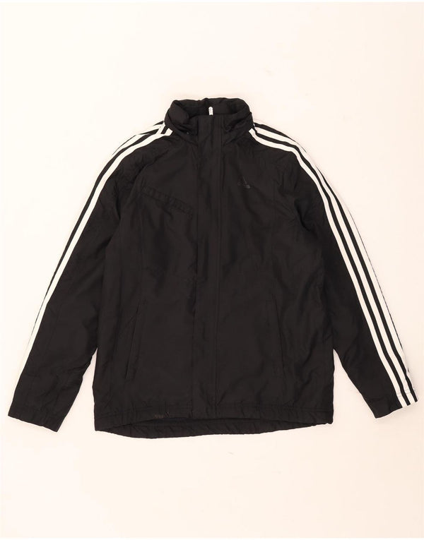 Adidas Jungen-Windbreakerjacke mit Kapuze, 13–14 Jahre, schwarzes Polyester