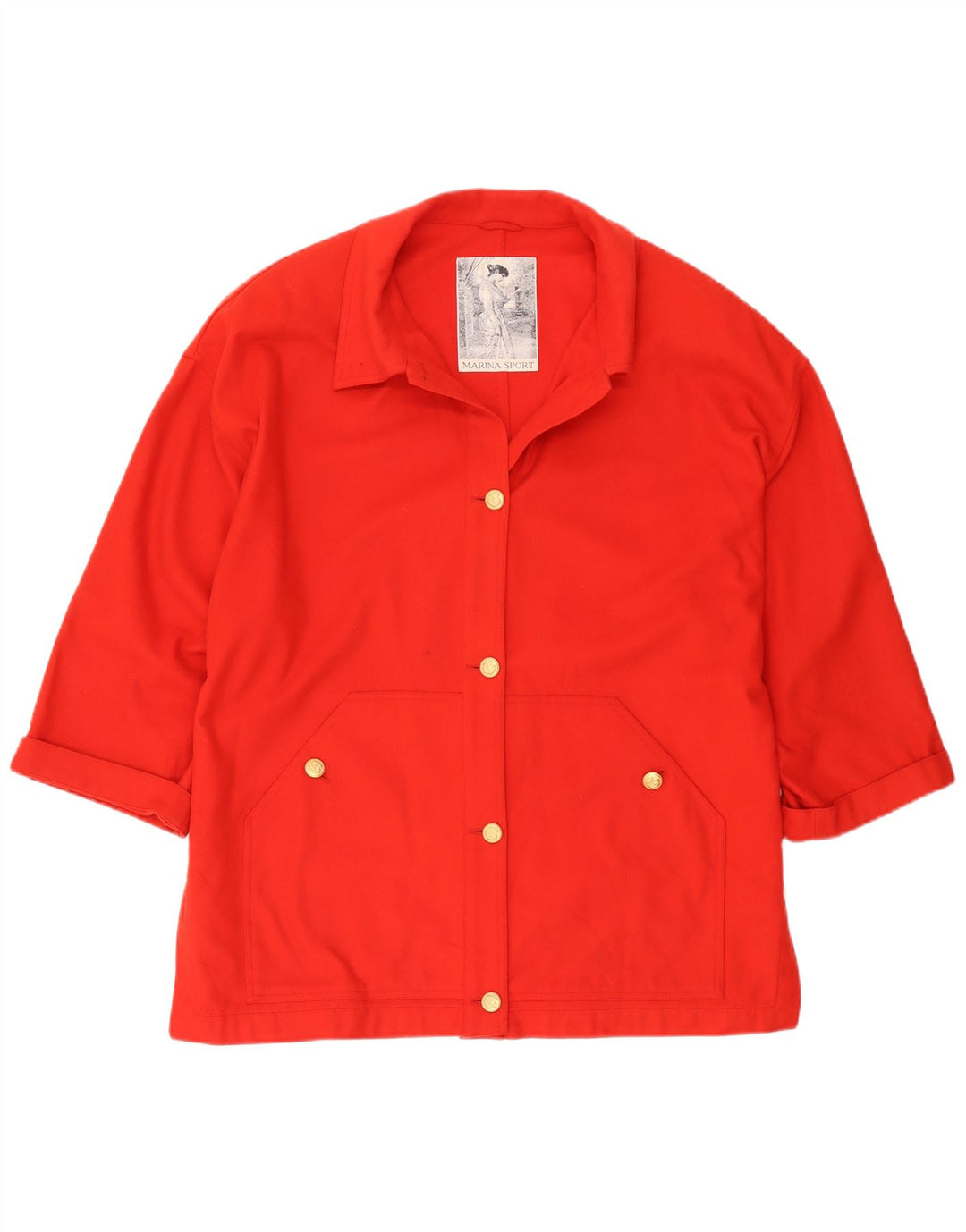 Marina Sport Damen-Shaket-Jacke mit 3/4-Ärmeln, Größe 21, mittelrot