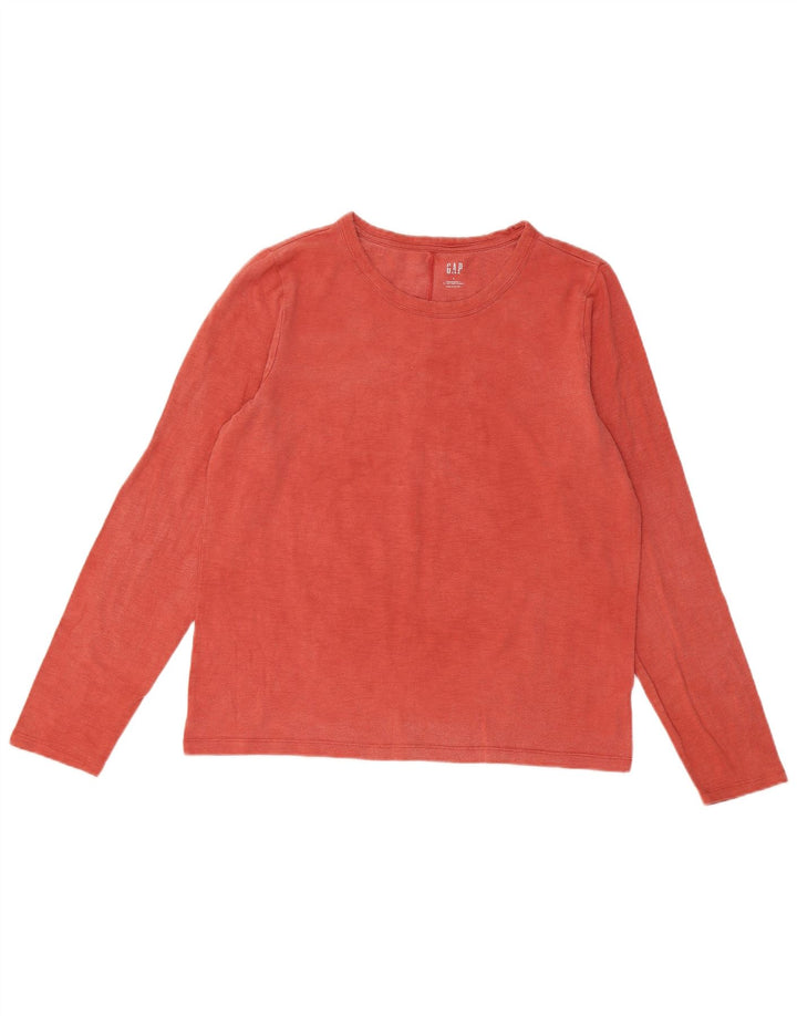 Gap Damen Top Langarm UK 14 Große rote Baumwolle