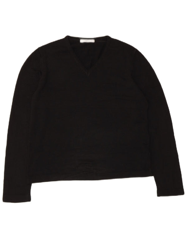Marks & Spencer Damen Crop Top Langarm UK 14 Medium Schwarz Acryl