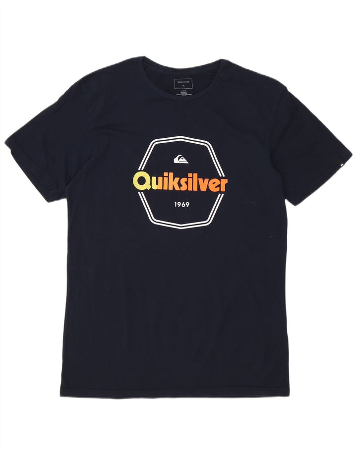Quiksilver Herren-T-Shirt mit normaler Passform, Grafik, Größe L, Marineblau