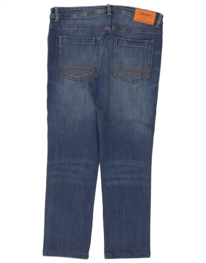 Timberland Damen Straight Jeans W36 L29 Blaue Baumwolle