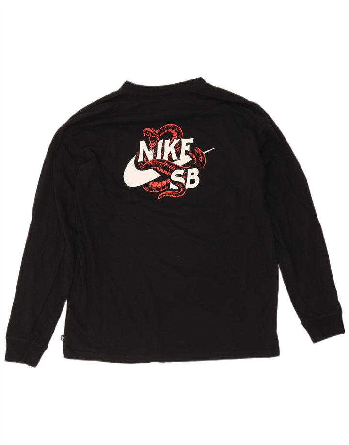 Nike Herren Loose Fit Graphic Top Langarm Mittelschwarz Baumwolle
