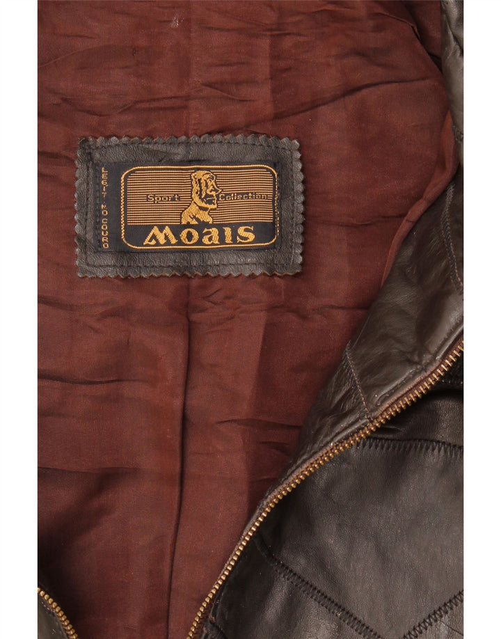 Vintage Damen Lederjacke UK 14 Mittelbraunes Leder