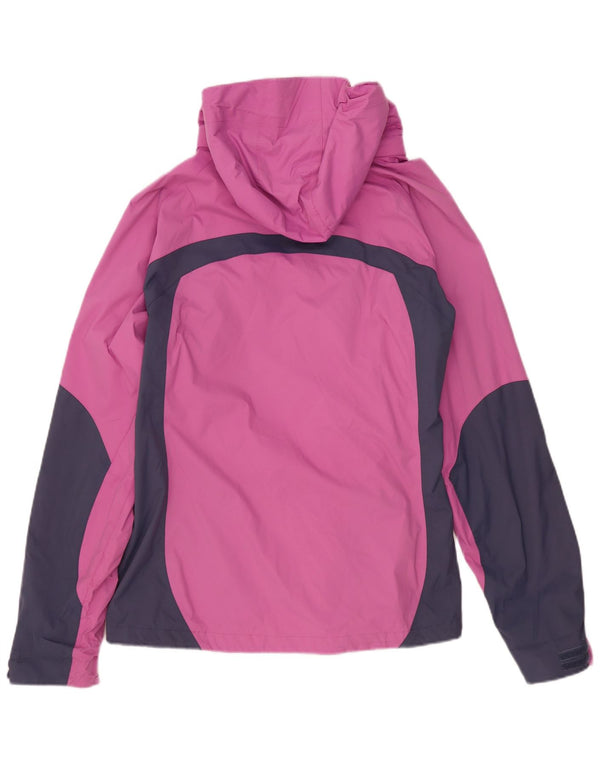 Jack Wolfskin Damen Regenjacke mit Kapuze UK 22/24 2XL Rosa Farbblock