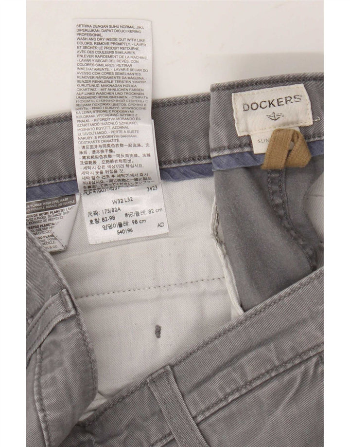 Dockers Slim Chino-Hose für Herren, W32, L29, graue Baumwolle
