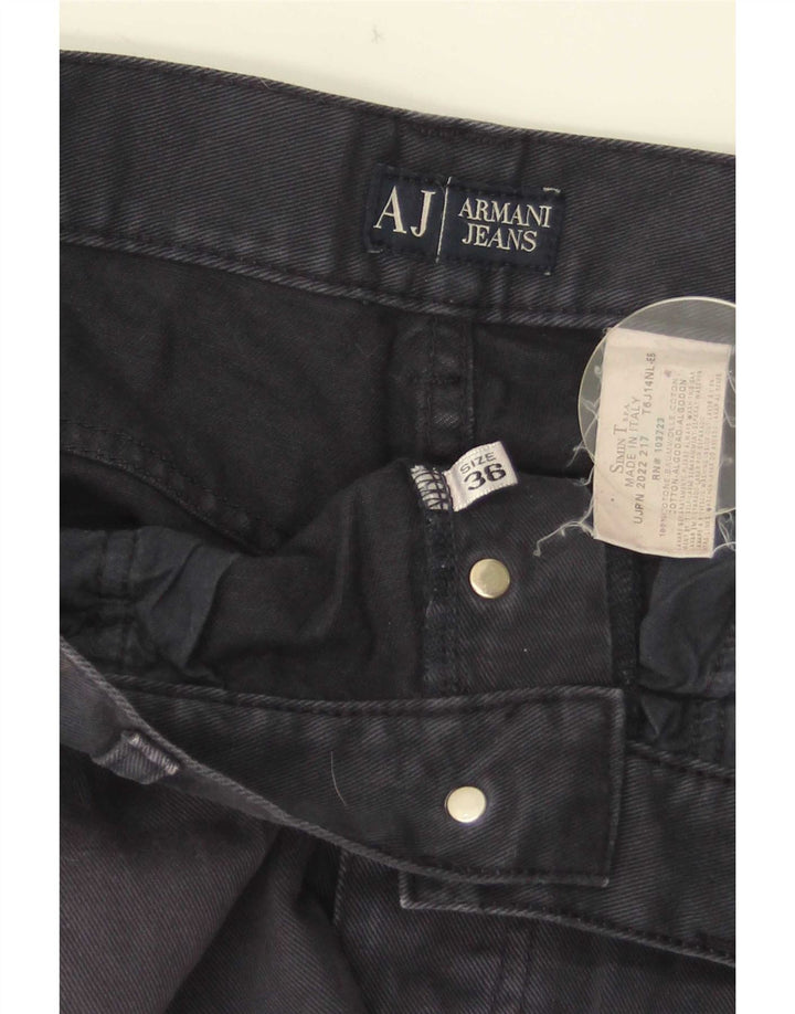 Armani Herren Straight Jeans W36 L28 Marineblaue Baumwolle