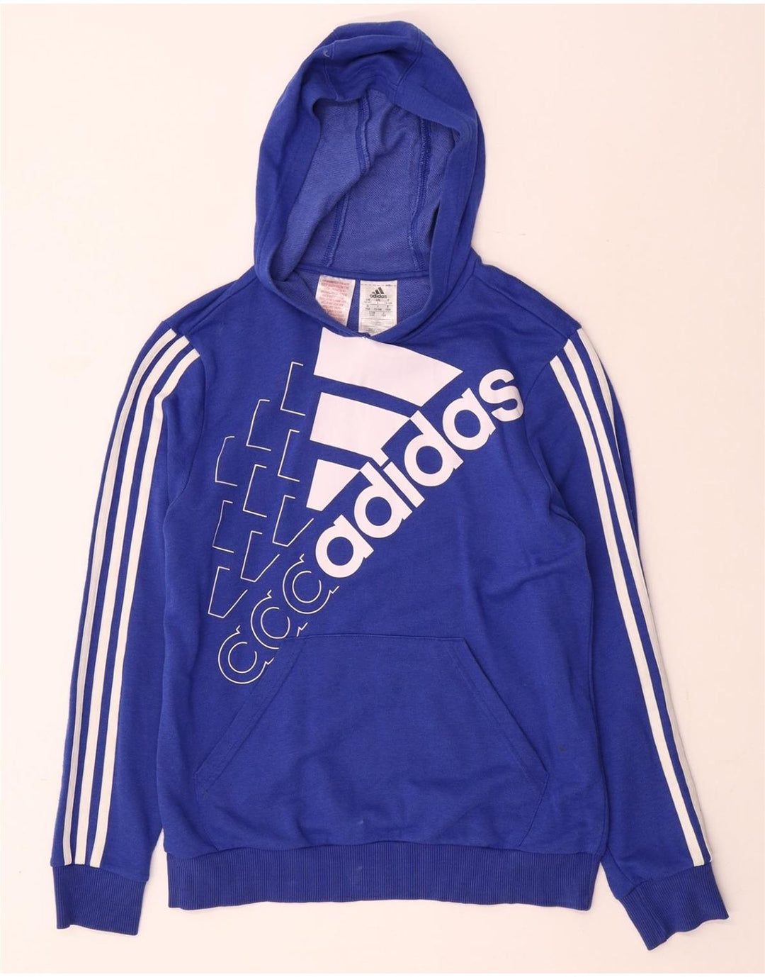 ADIDAS Kapuzenpullover mit Grafik für Jungen, 13–14 Jahre, blaue Baumwolle