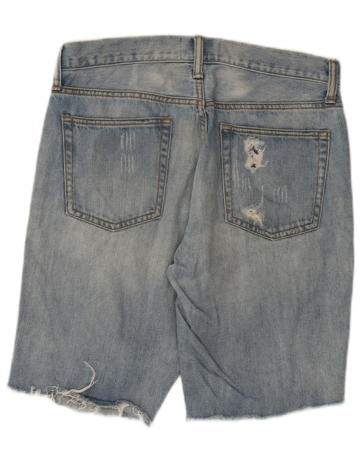 GAP Herren Distressed Slim Denim Shorts W31 Mittelblaue Baumwolle