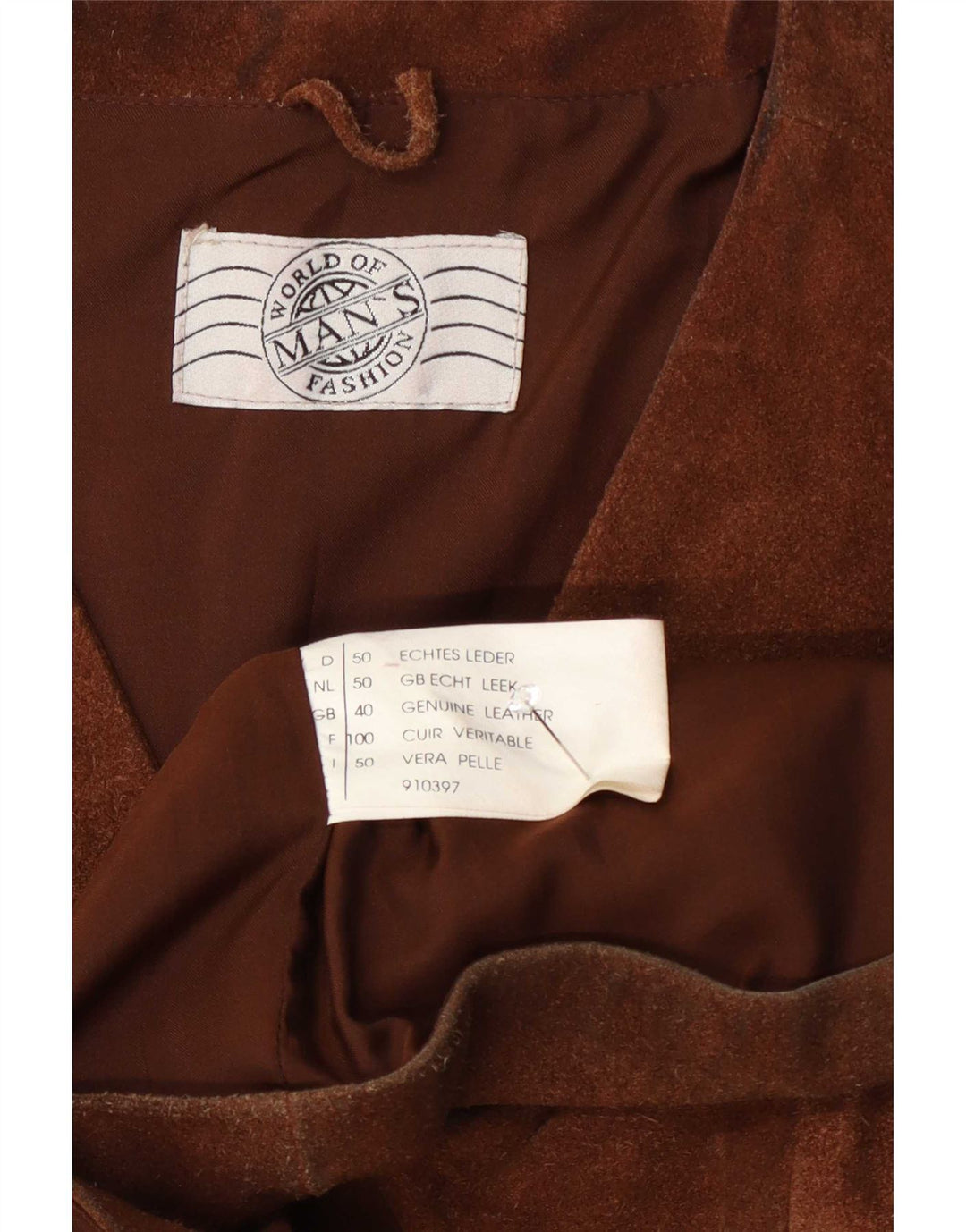 Vintage Herren Wildlederweste UK 40 Mittelbraunes Leder