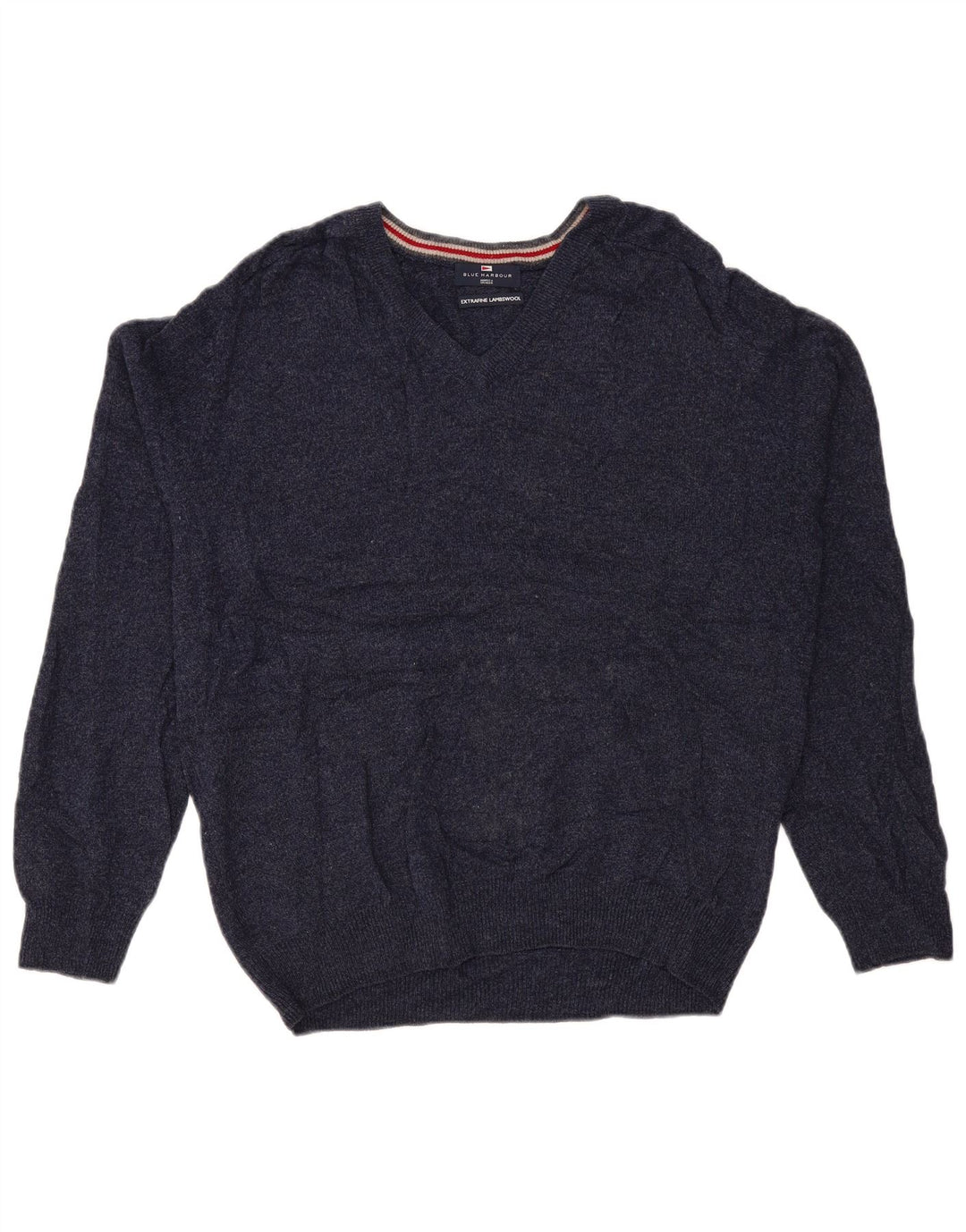 Marks & Spencer Herren Blue Harbour Pullover mit V-Ausschnitt, Größe L, Marineblau