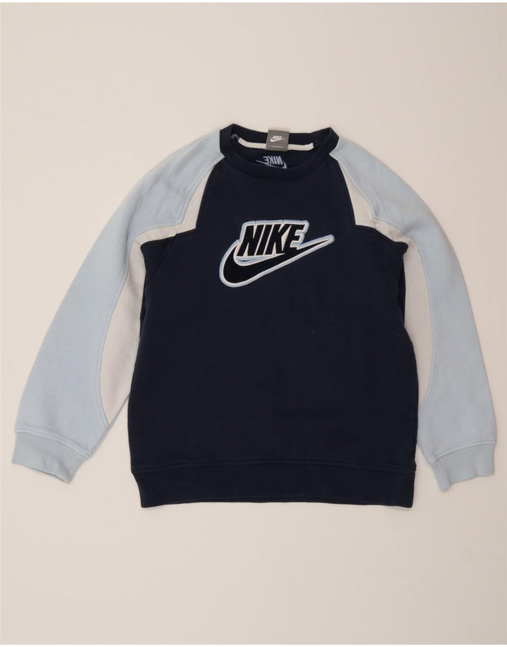 Nike Sweatshirt-Pullover für Jungen, 10–11 Jahre, mittelgroß, Marineblau, Farbblock