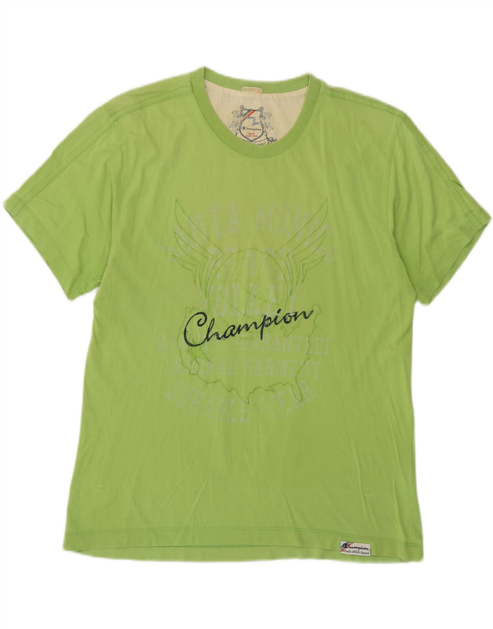 Champion Herren Grafik-T-Shirt-Oberteil Mittelgrün