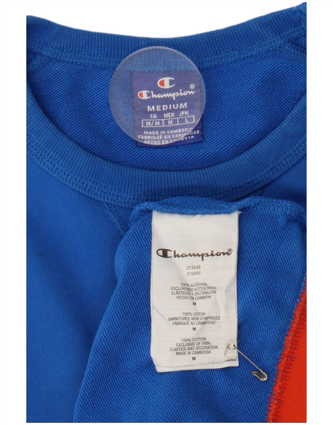 CHAMPION Damen-Sweatshirt mit Grafik, UK 14, Mittelblau, Farbblock