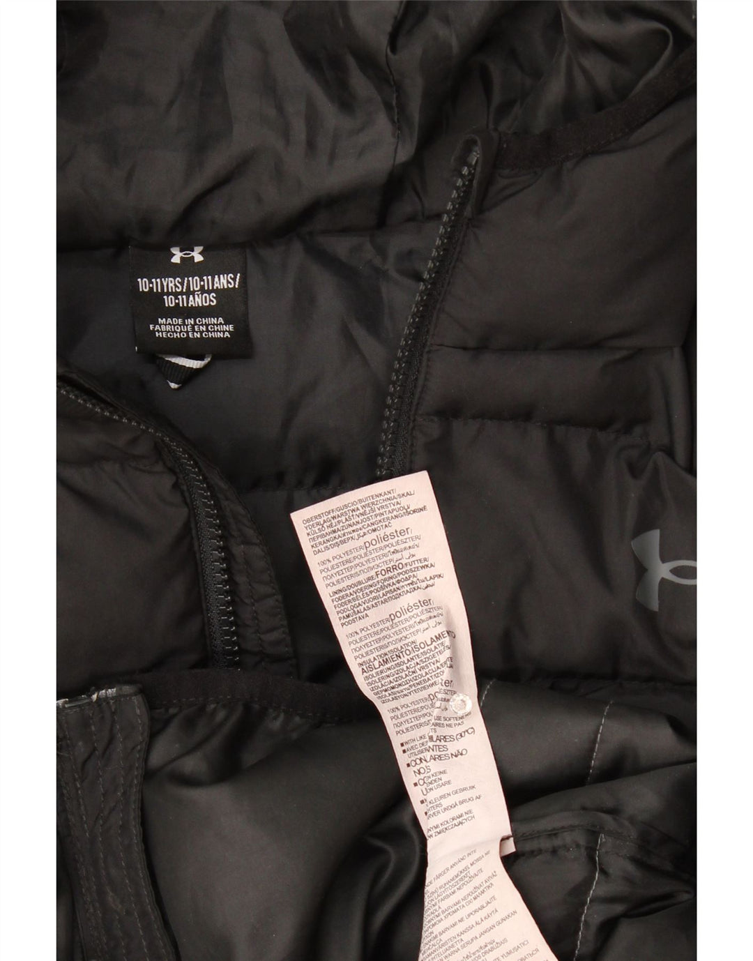 Under Armour Jungen Graphic Wattierte Jacke 10–11 Jahre Schwarzer Farbblock