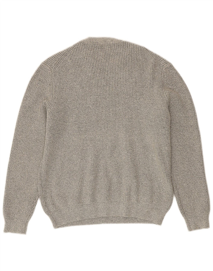 Marks & Spencer Herren-Pullover mit Rundhalsausschnitt, Größe L, Grau, Polyamid