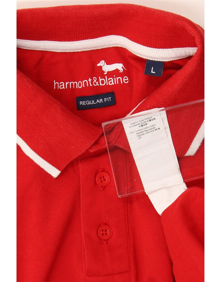 HARMONT & BLAINE Herren-Poloshirt mit normaler Passform, große rote Baumwolle