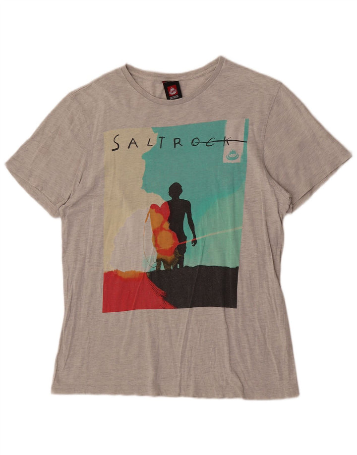 Saltrock Herren-T-Shirt mit Grafik, mittelgraue Baumwolle