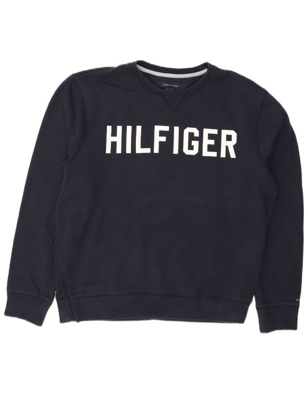 Tommy Hilfiger Herren-Sweatshirt mit Grafik, groß, marineblau, Baumwolle