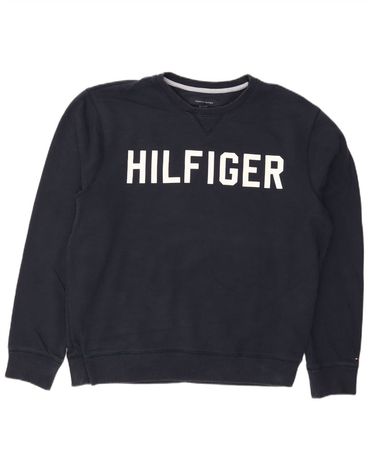 Tommy Hilfiger Herren-Sweatshirt mit Grafik, groß, marineblau, Baumwolle