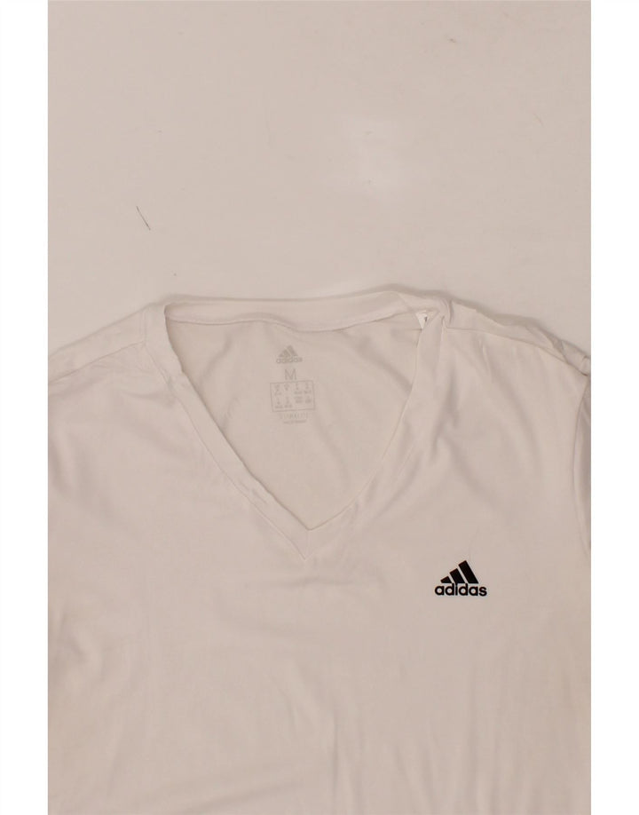 ADIDAS Womens Climalite T-Shirt Top UK 12/14 Medium White Polyester Vintage Adidas and Second-Hand Adidas from Messina Hembry 
