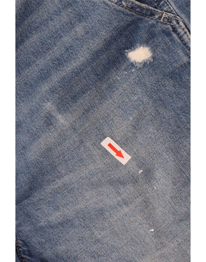 Gap Distressed Latzhose für Damen, Denim-Shorts, Größe M, W36, Blau, Baumwolle