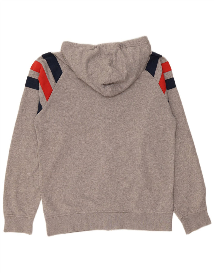 Adidas Herren-Kapuzenpullover mit Reißverschluss, Mittelgrau, Colourblock-Baumwolle