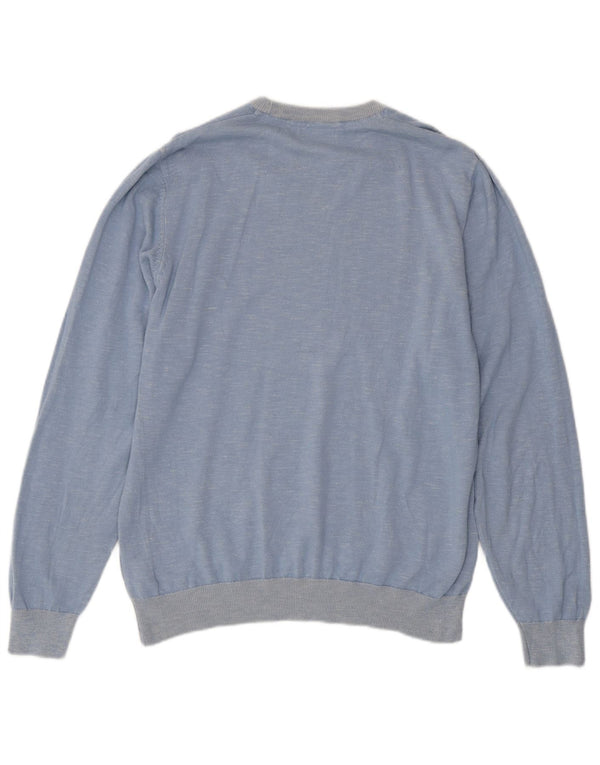 Marks & Spencer Herren-Pullover mit Rundhalsausschnitt, groß, blau meliert