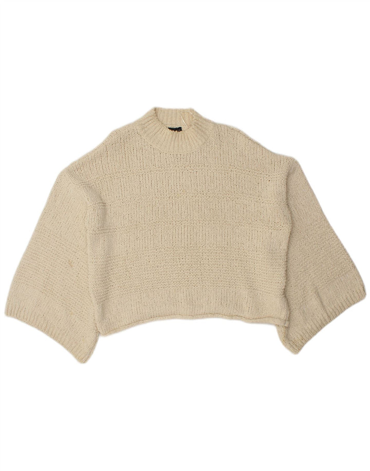 Topshop Damen-Pullover mit Rollkragen, übergroß, Gr. 8, gebrochenes Weiß