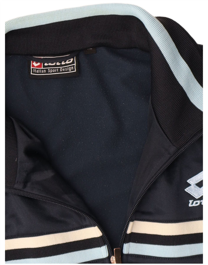 Lotto Damen-Trainingsanzug-Top-Jacke UK 18 XL Marineblau gestreift Polyester