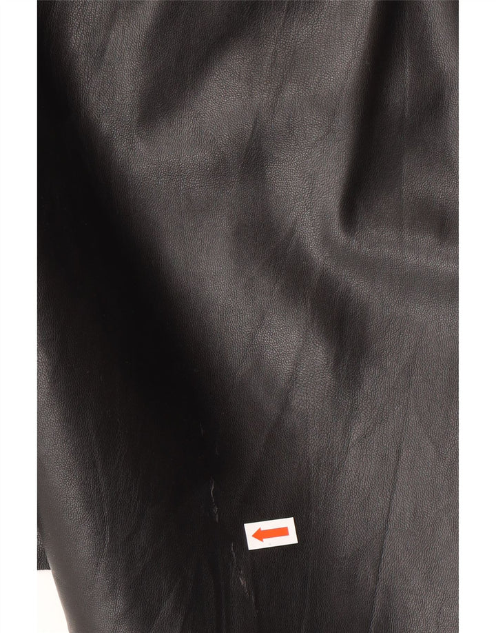 Zara Damen-Minirock aus Kunstleder, Größe M, W28, Schwarz, Polyester