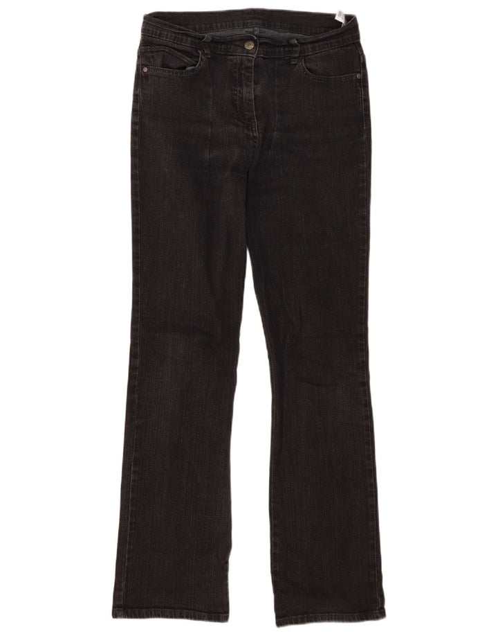 Marks & Spencer Damen Bootcut-Jeans UK 10 Small W30 L29 Schwarze Baumwolle
