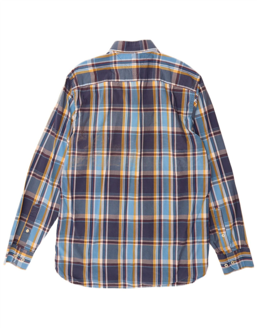 Tommy Hilfiger Herren-Hemd „New York Fit“ aus mittelblauer Karo-Baumwolle