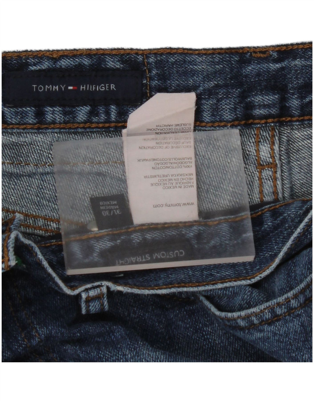 TOMMY HILFIGER Herren Straight Jeans W31 L30 Blaue Baumwolle