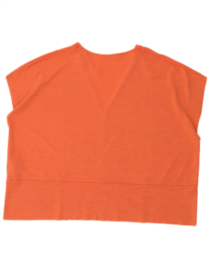 Zara Damen-Oversize-Blusenoberteil, UK-Größe 44, Größe L, orangefarbenes Polyester