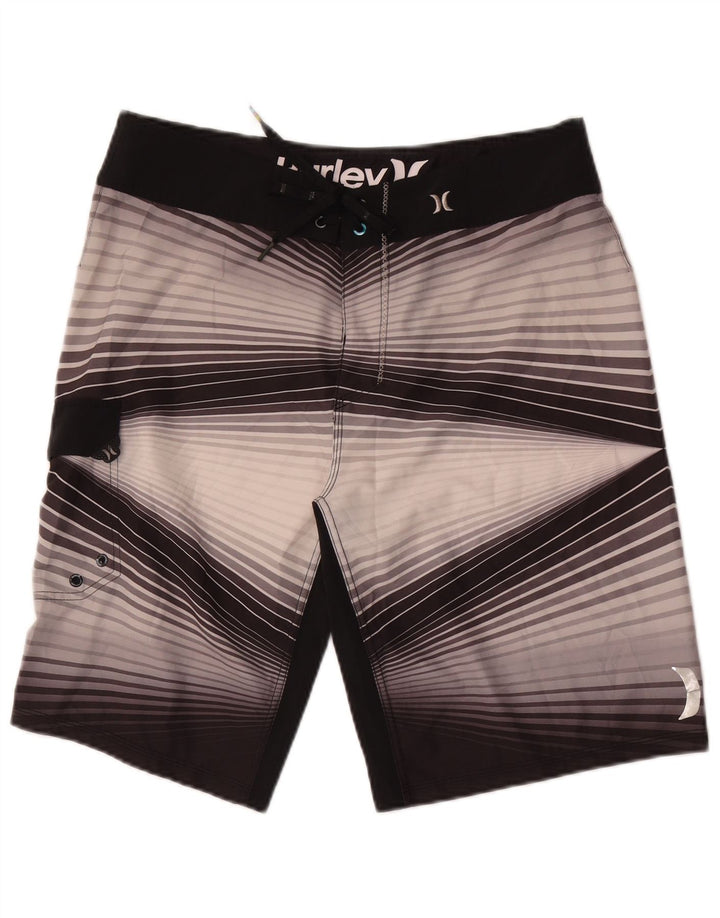 Harley Herren-Badeshorts, mittelgroß, mehrfarbig, gestreift, Polyester