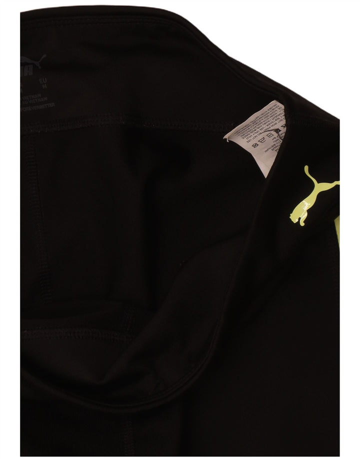 Puma Womens Graphic Leggings UK 12 Mittelschwarzes Colourblock-Nylon
