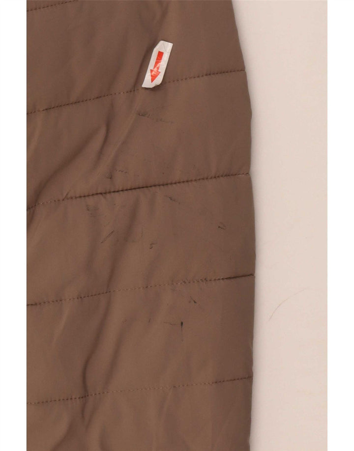 Michael Kors Wattierte Damenjacke mit Kapuze UK 14 Mittelbraunes Polyester