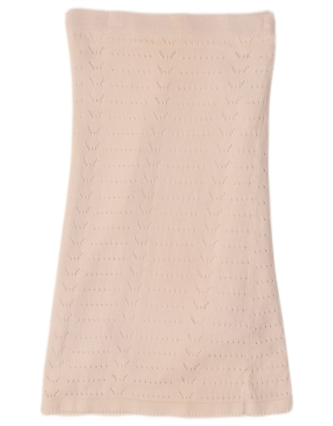 VINTAGE Damen Strick-A-Linien-Rock W28 Mittelweiß