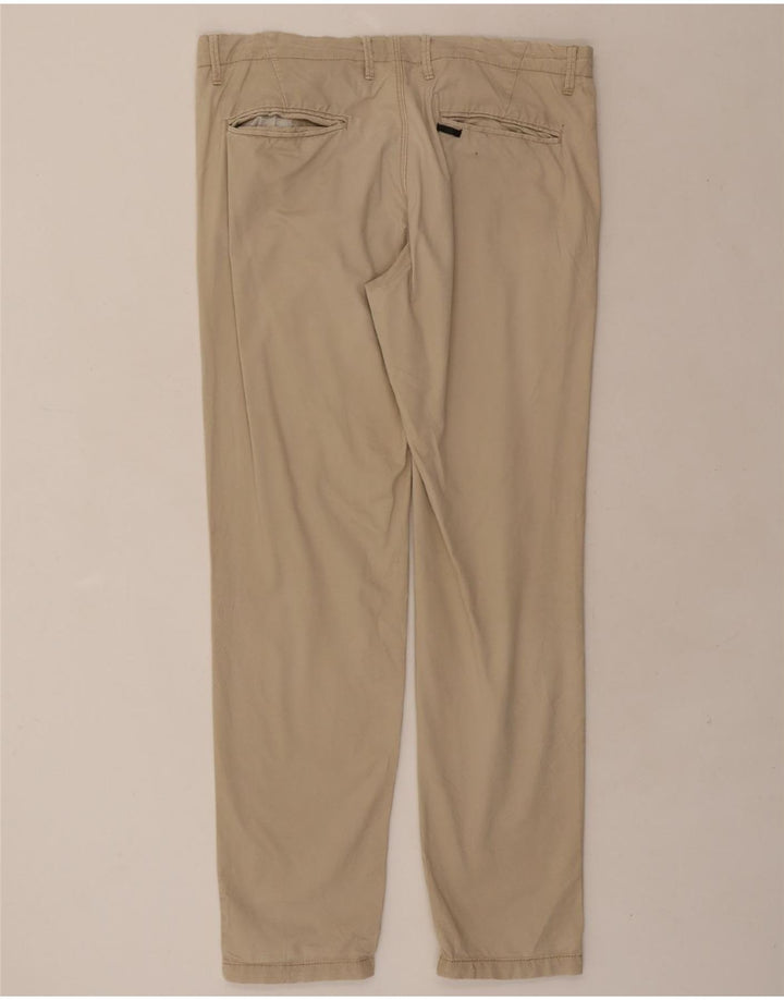 JACK & JONES Mens Straight Chino Trousers W36 L32 Beige Vintage Jack & Jones and Second-Hand Jack & Jones from Messina Hembry 