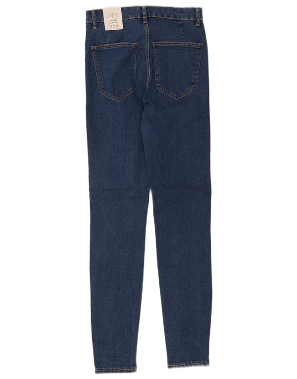 Zara Damen Skinny Jeans EU 38 Small W28 L28 Blaue Baumwolle