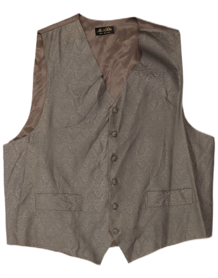 Vintage Herren Weste groß grau Paisley