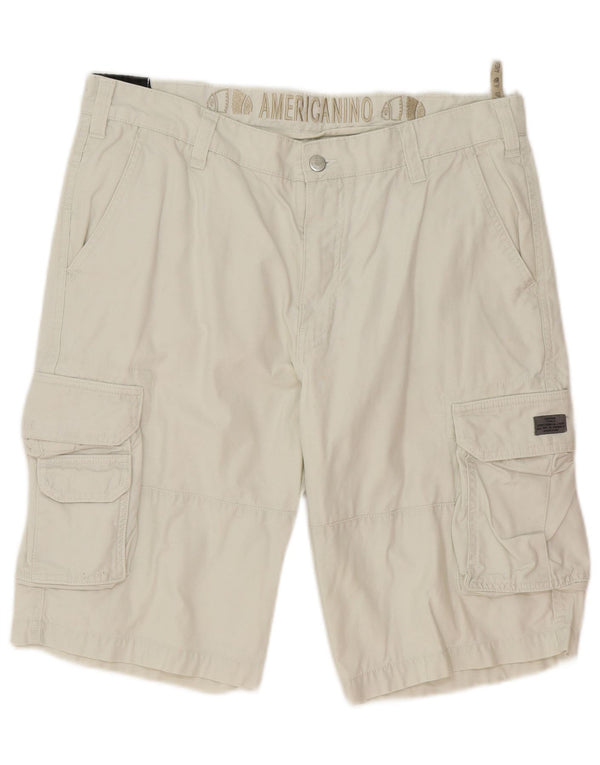 Americanino Herren Cargo Shorts IT 52 XL W34 Off White Baumwolle