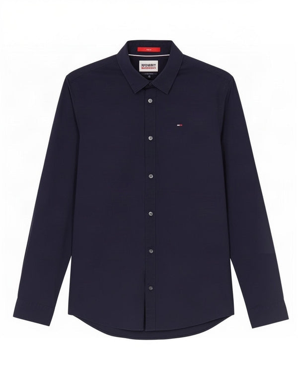 Tommy Hilfiger Mens Slim Fit Shirt Small Navy Blue Cotton