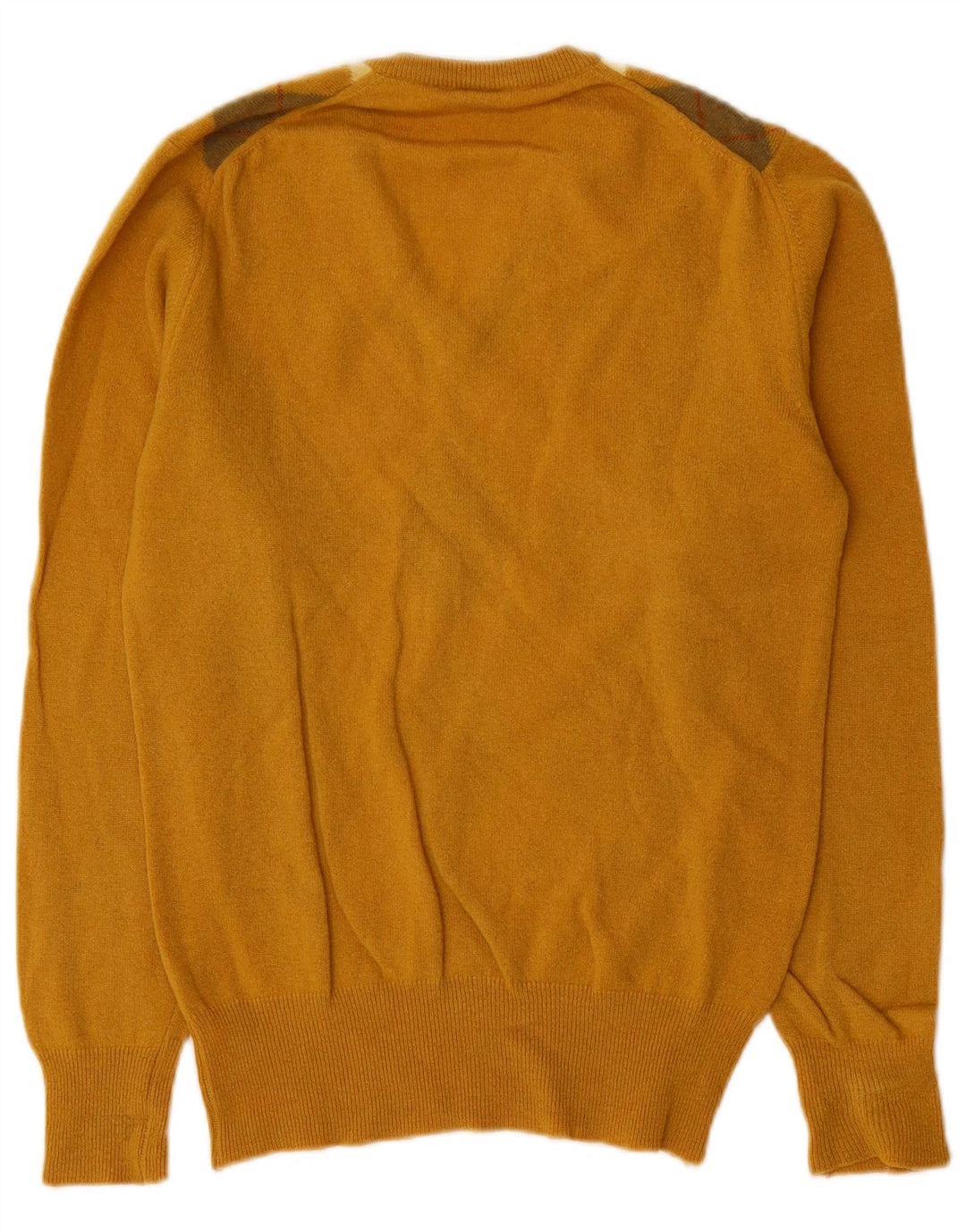 Cutty Sark Herren-Pullover mit V-Ausschnitt, klein, gelbe Argyle-/Diamantwolle